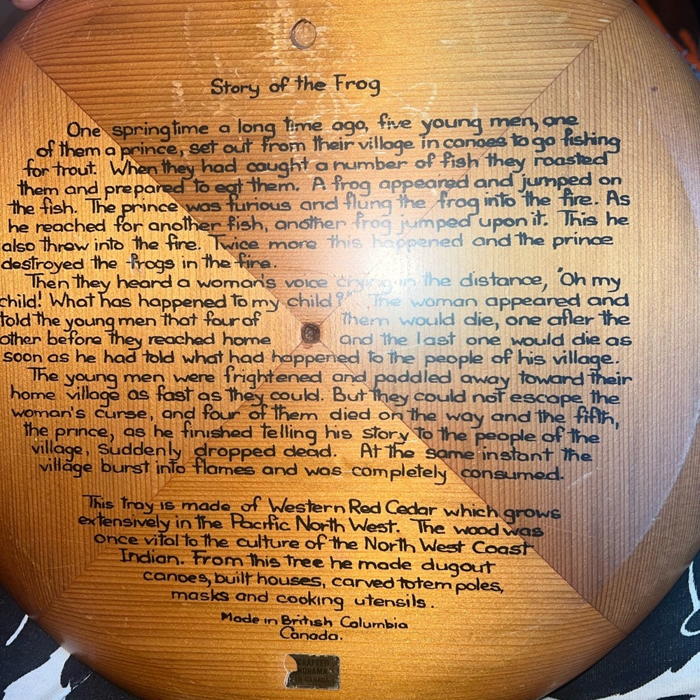 Wooden Story of the Frog Plaque. Panorama